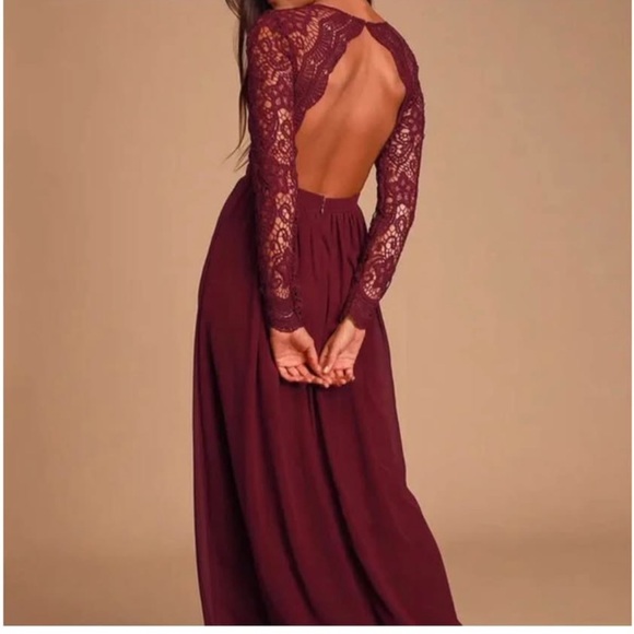 Lulus Formal Gown - Burgundy – Size XS - Picture 2 of 6